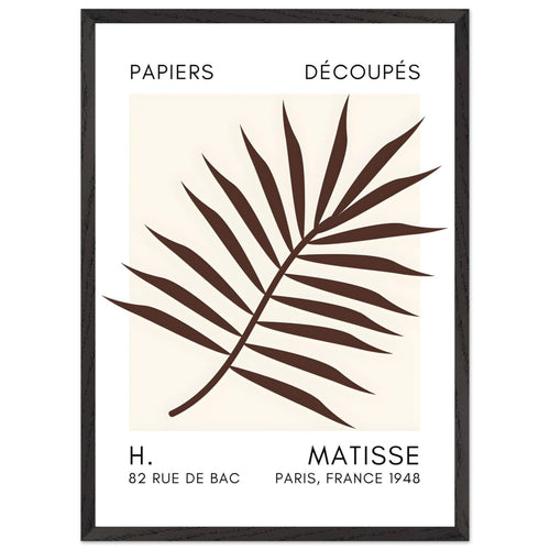 Artfulprints Poster met Lijst Matisse – Floral reef brown   - 50x70 cm - Bruin