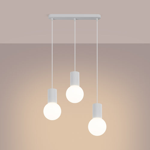 Sollux Lighting Hanglamp HALO 3L wit - 40x6x120cm