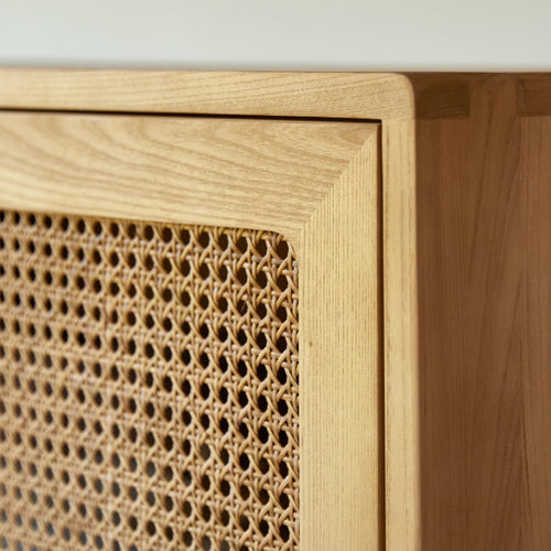 Tikamoon Kast van massief iepenhout en vlechtwerk - Naturel - vtwonen shop