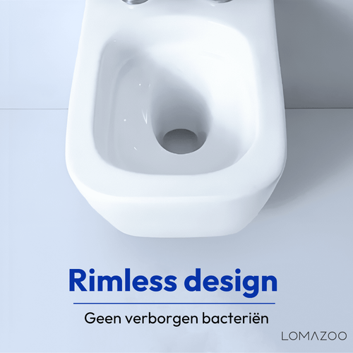 LOMAZOO hangtoilet Linea - vierkant - wit