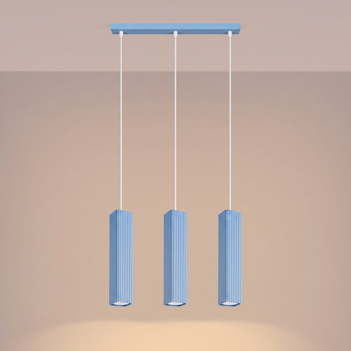 Sollux Lighting Hanglamp RAYO 3L azuurblauw - 45x6x98cm