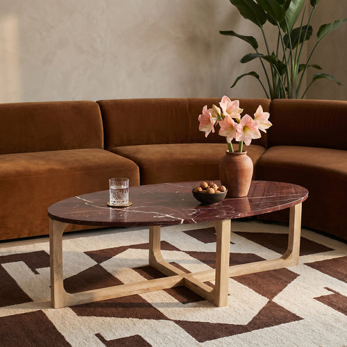 Raw Materials ovale salontafel marmer Cherry - 120x60x38 cm