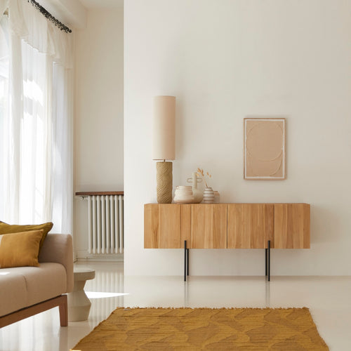 Tikamoon Lage buffetkast van massief teakhout 165 cm - Naturel - vtwonen shop