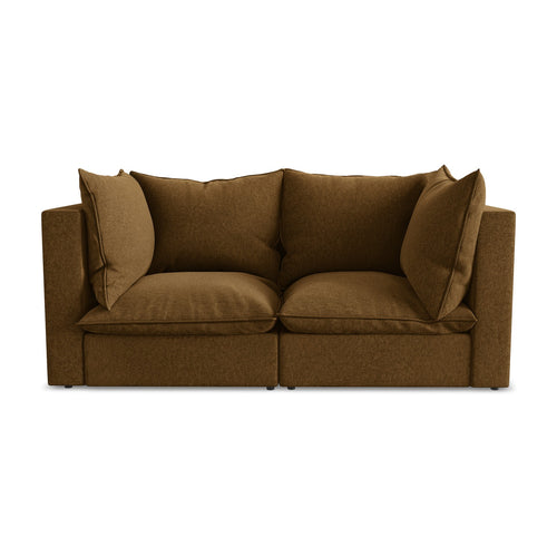 LaMiaSofa Tweezits modulaire bank Ravenna - velours - mosterd - 180x90x77