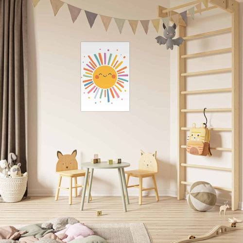 Artfulprints Poster Warme zonnestraal   - A4 21x29.7 cm - Geel