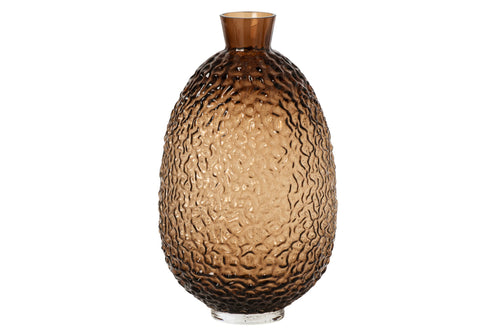 J-Line vaas - glas - bruin - large