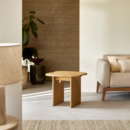 Tikamoon Sophia massief eikenhouten hocker - Naturel