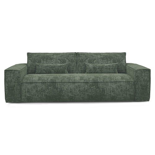 Premium Interiors - Express-slaapbank JUNE - gewaafd fluweel smaragdgroen 216cm