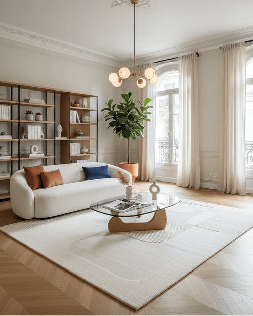 AFK Living vloerkleed Vauban - reliëfeffect - wit - 120x170 cm