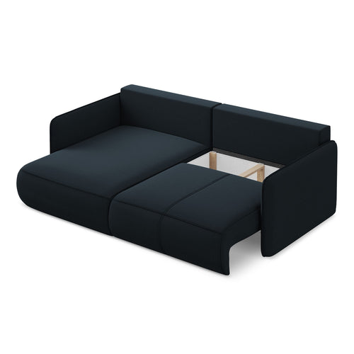 LaMiaSofa hoekbank links Palermo - velours - koningsblauw - 207x148x86