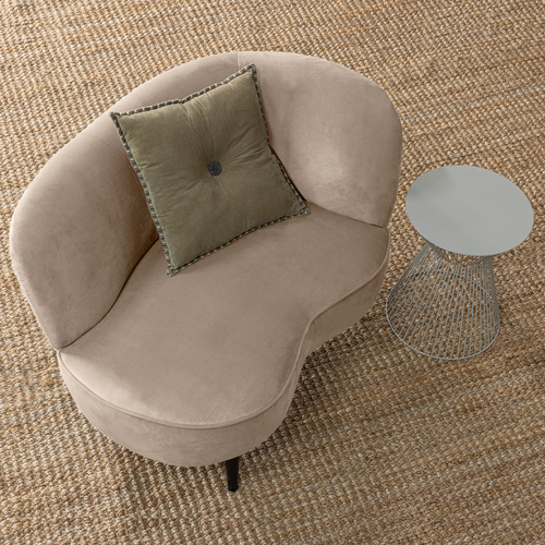 WOOOD loungefauteuil rechts Sara - Velvet - Khaki - 71x112x81 - vtwonen shop