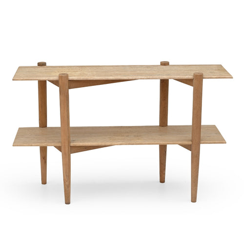DÉJA Living Sidetable Aline - Travertin - Naturel - 120cm - vtwonen shop