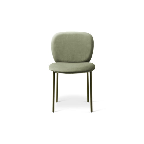 Set van 2 fluwelen stoelen Caroline flueel groente - 61x49x79cm