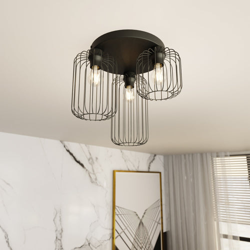Emibig plafondlamp Barn - 3 lichts - 30  x 35   cm - zwart - vtwonen shop