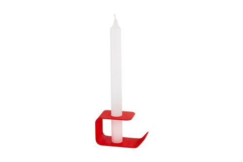 noo.ma FLEC kaarsenhouder - low - Poppy Red - vtwonen shop
