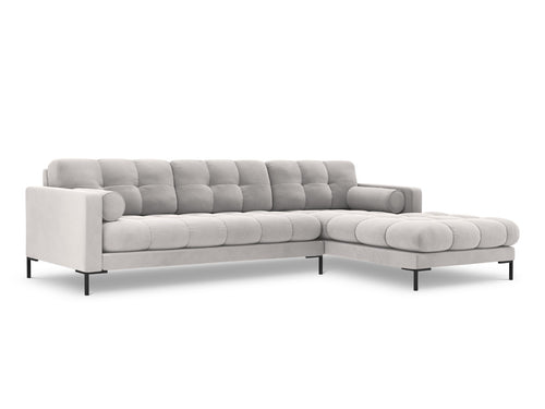 Cosmopolitan Design rechter hoekbank Bali 5-zits, flueel, geld - 185x293x75cm