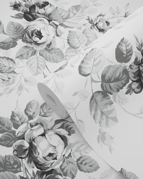 ESTAhome behang rozen zwart en wit - 53 cm x 10.05 m - 138112 - vtwonen shop