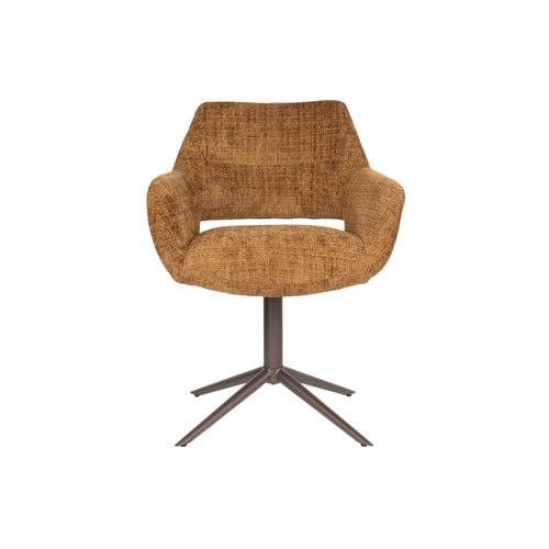 Housecraft Living Merel Eetkamerstoelen Armleuning Okergeel - Set van 2