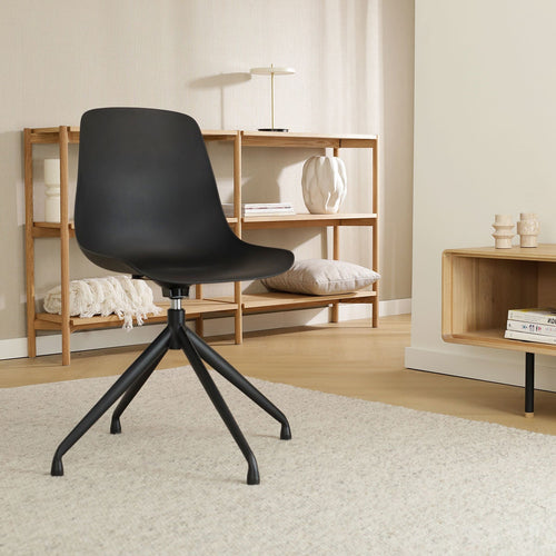 Nolon Nola-Pip Draaibare Eetkamerstoelen Zwart - Zwart Onderstel - 2x