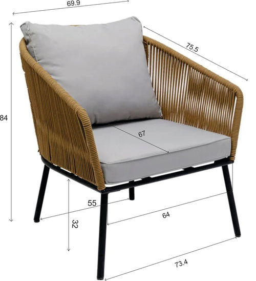 Kare Design Tuinfauteuil Elba bruin