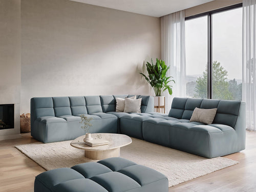 LaMiaSofa Modulaire hoekbank rechts Belluno - velours - koningsblauw - 258x178x75