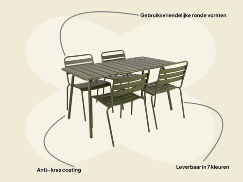 MaximaVida metalen tuinset Max olijfgroen 150 cm