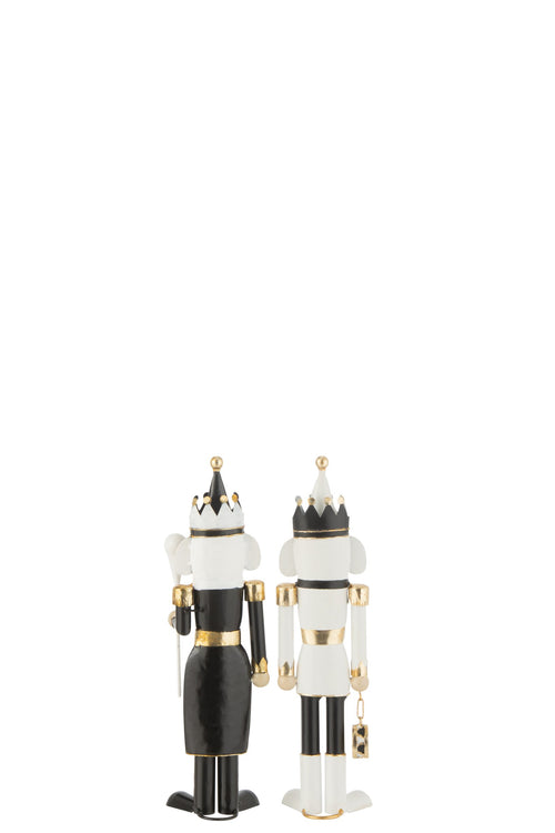 J-Line figuur Notenkraker - ijzer - zwart/wit - small - 2 stuks
