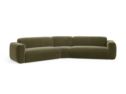 Cosmopolitan Design Symmetrische modulaire hoekbank Strino 3-zits, flueel groente - 210x344x78cm