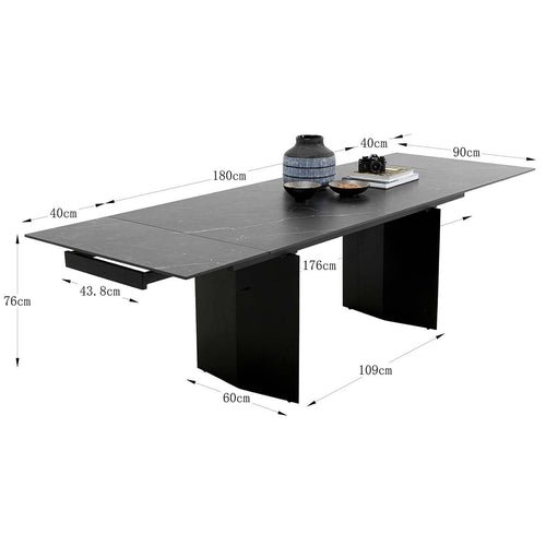 Kare Design Uitschuifbare eettafel Novel 180x90cm zwart - vtwonen shop