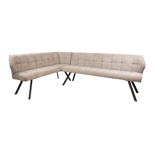 Giga Living Hoekbank Raster - Zand/Bruin Links - 230x150x80cm