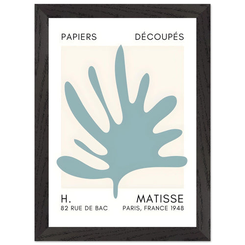 Artfulprints Poster met Lijst Matisse – Coral drift turquoise   - A4 21x29.7 cm - Turquoise