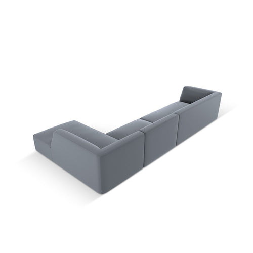 Cosmopolitan Design - Modulaire hoekbank rechts Siena 5-zits, imitatieleer donkerblauw - 180x366x69cm