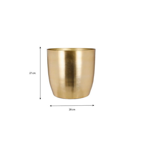 Mica Decorations Alano Bloempot - H27 x Ø28 cm - Metaal - Goud