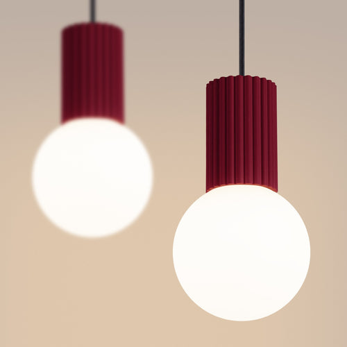 Sollux Lighting Hanglamp HALO 2L bordeaux - 33,5x6x120cm