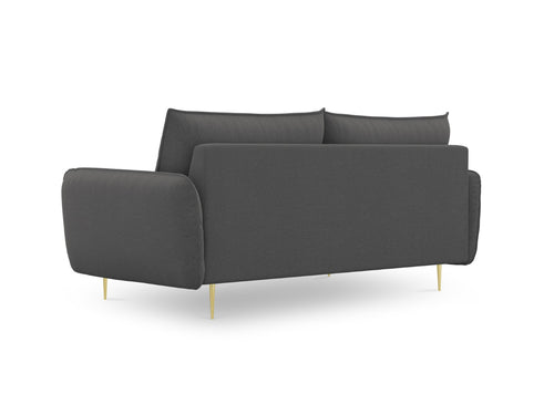 Cosmopolitan Design Bank Vienna 3-zits, structurele stof, donkergrijs - 92x200x95cm