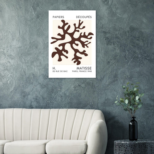 Artfulprints  Matisse – Dreamy coral flower brown   poster 70x100 cm