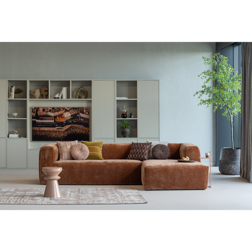 WOOOD hoekbank rechts Bean - Chenille - Velvet Terra - 73x305x175
