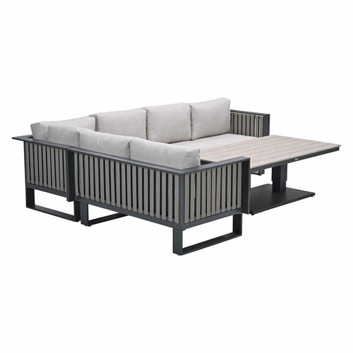 Garden Impressions lounge dining set Gabon taupe - 5-delig - vtwonen shop