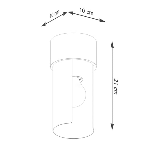 Sollux Lighting Plafondlamp FLASH wit - 10x10x21cm