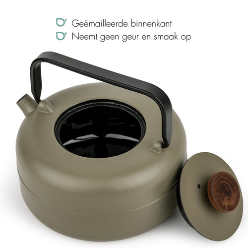 Bredemeijer - Theepot Henan 0,75L gietijzer khaki - vtwonen shop