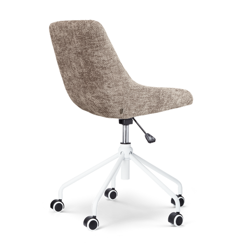 Nolon Nout-Isa Bureaustoel Bruin - Stof - Wit Onderstel - vtwonen shop