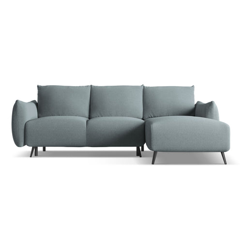 LaMiaSofa hoekbank rechts Genova - chenille stof - jeans - 242x162x86