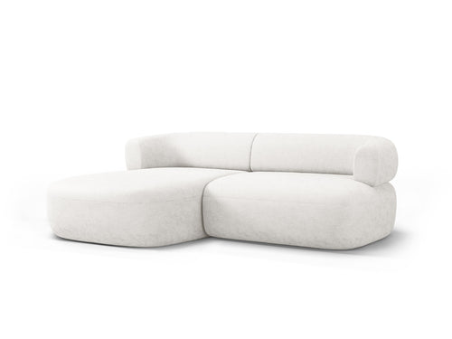 Micadoni linker hoekbank Jenny 5-zits, chenille lichtbeige - 145x200x73cm