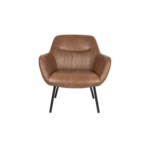 Housecraft Living Dude Loungestoel/ Fauteuil Vintage Kunstleer Bruin - vtwonen shop