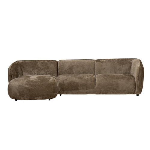 Giga Meubel Chaise Longue Links Lille - Taupe - Stof/Textiel - 275x150x70cm - vtwonen shop