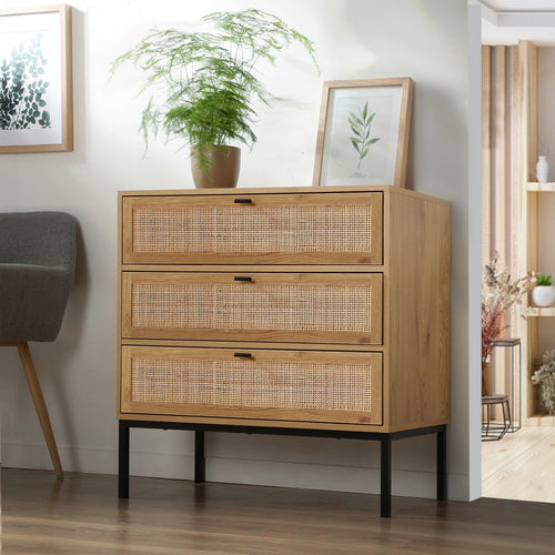 Calicosy - JAYA Ladekast Slaapkamer - Licht hout - 39x80x79 cm