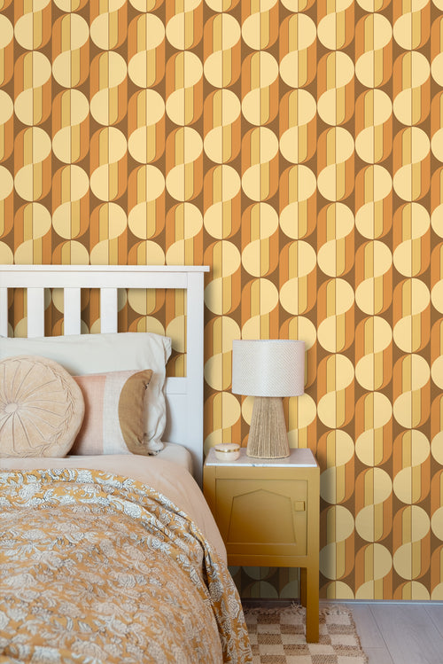 ESTAhome behang retro ornamenten oranje en bruin - 50 x 900 cm - 131591 - vtwonen shop