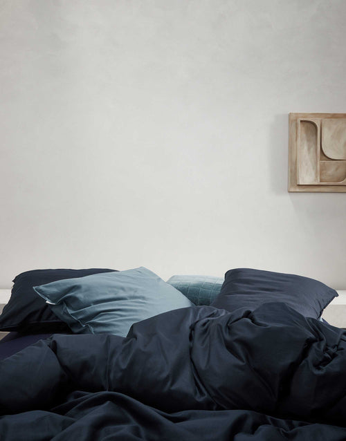 Essenza Minte dekbedovertrek - Lits-Jumeaux - 240x200/220 cm - Nightblue