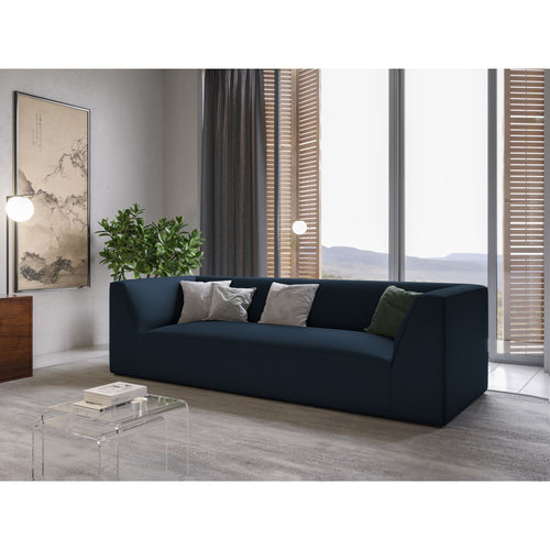 Cosmopolitan Design - Bank Siena 3-zits, structurele stof marineblauw - 92x232x69cm