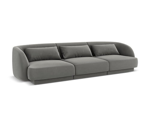 Cosmopolitan Design Bank Tulum 3-zits, flueel, lichtgrijs - 90x255x70cm